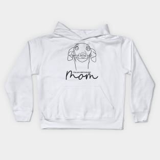 Italian Greyhound mom; with cute cartoon IGGY black line art. Kids Hoodie